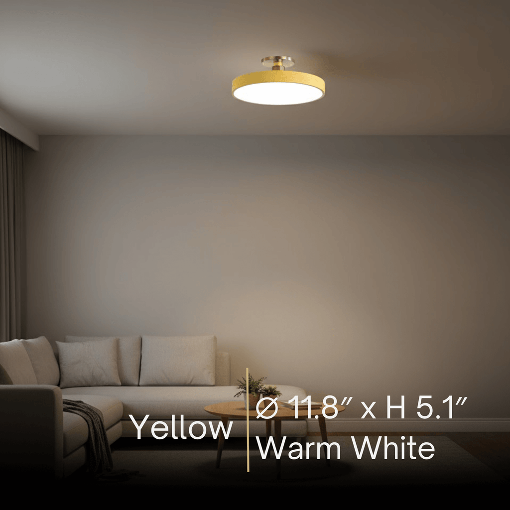 Modern Flush Mount Ceiling Light – Black and Gold LED Lamp for Living Room - Flindria