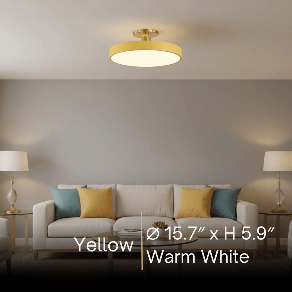 Modern Flush Mount Ceiling Light – Black and Gold LED Lamp for Living Room - Flindria