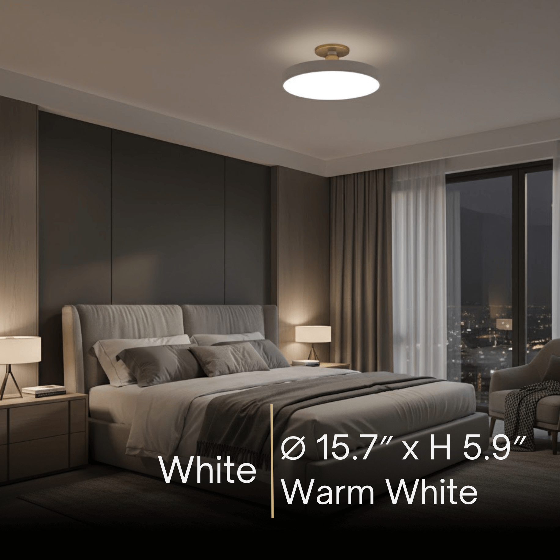 Modern Flush Mount Ceiling Light – Black and Gold LED Lamp for Living Room - Flindria