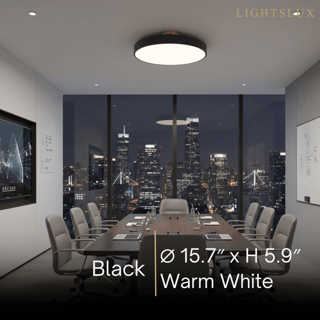 Modern Flush Mount Ceiling Light – Black and Gold LED Lamp for Living Room - Flindria