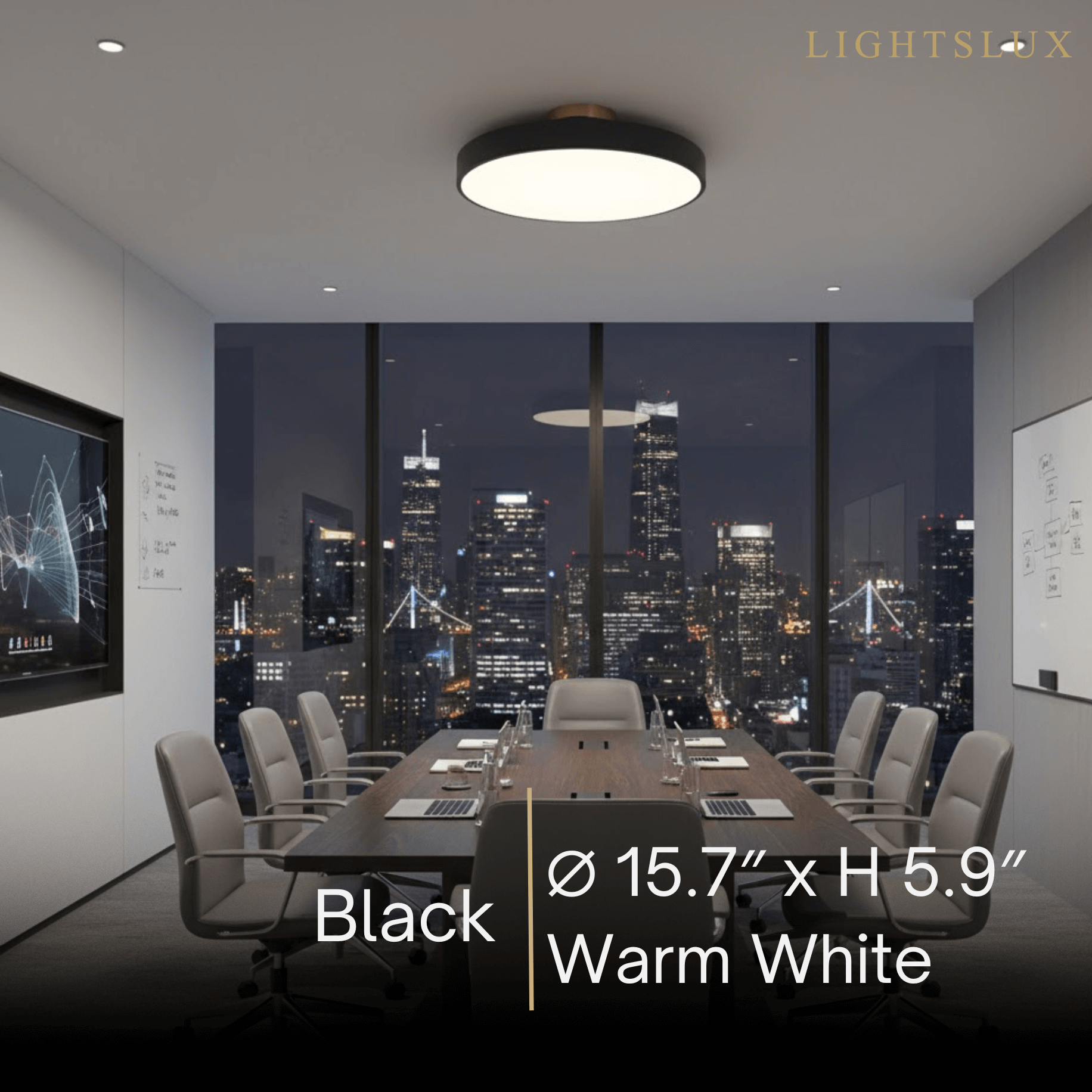 Modern Flush Mount Ceiling Light – Black and Gold LED Lamp for Living Room - Flindria