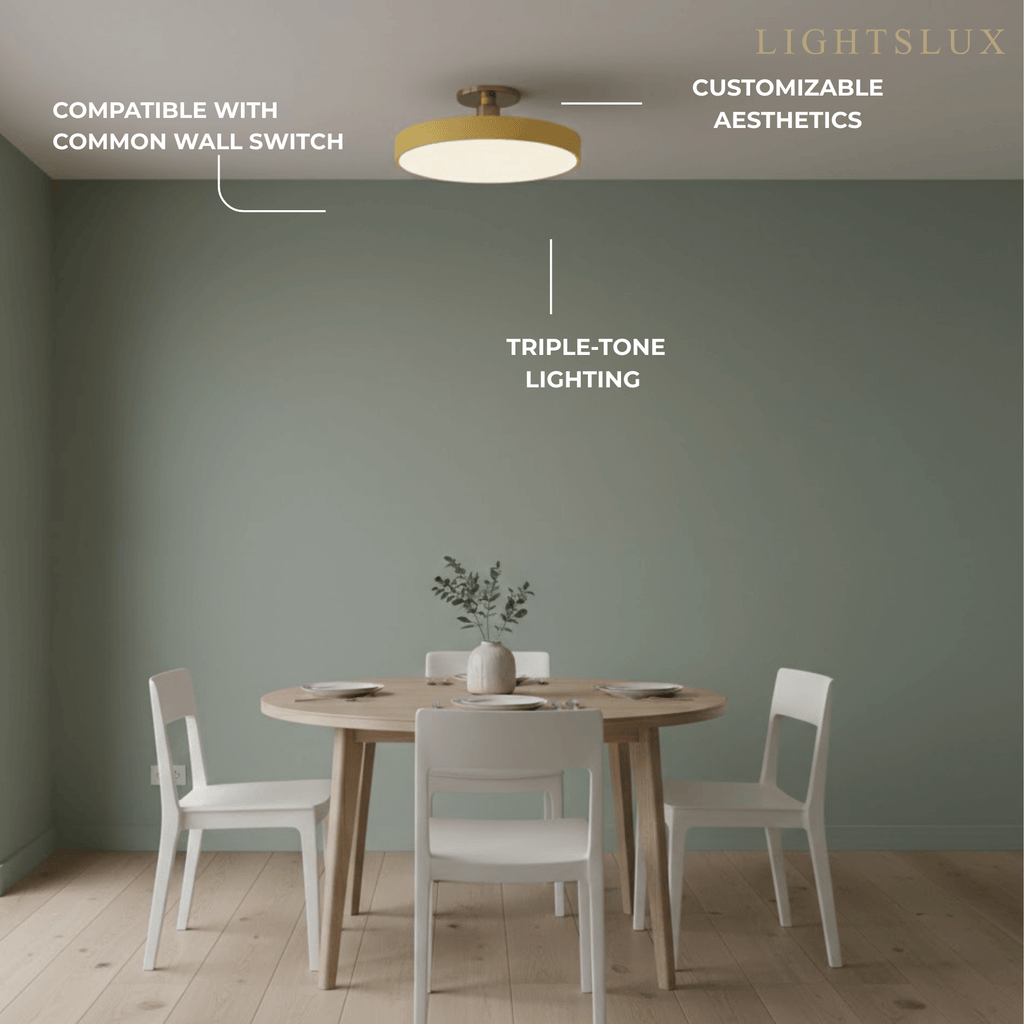 Modern Flush Mount Ceiling Light – Black and Gold LED Lamp for Living Room - Flindria