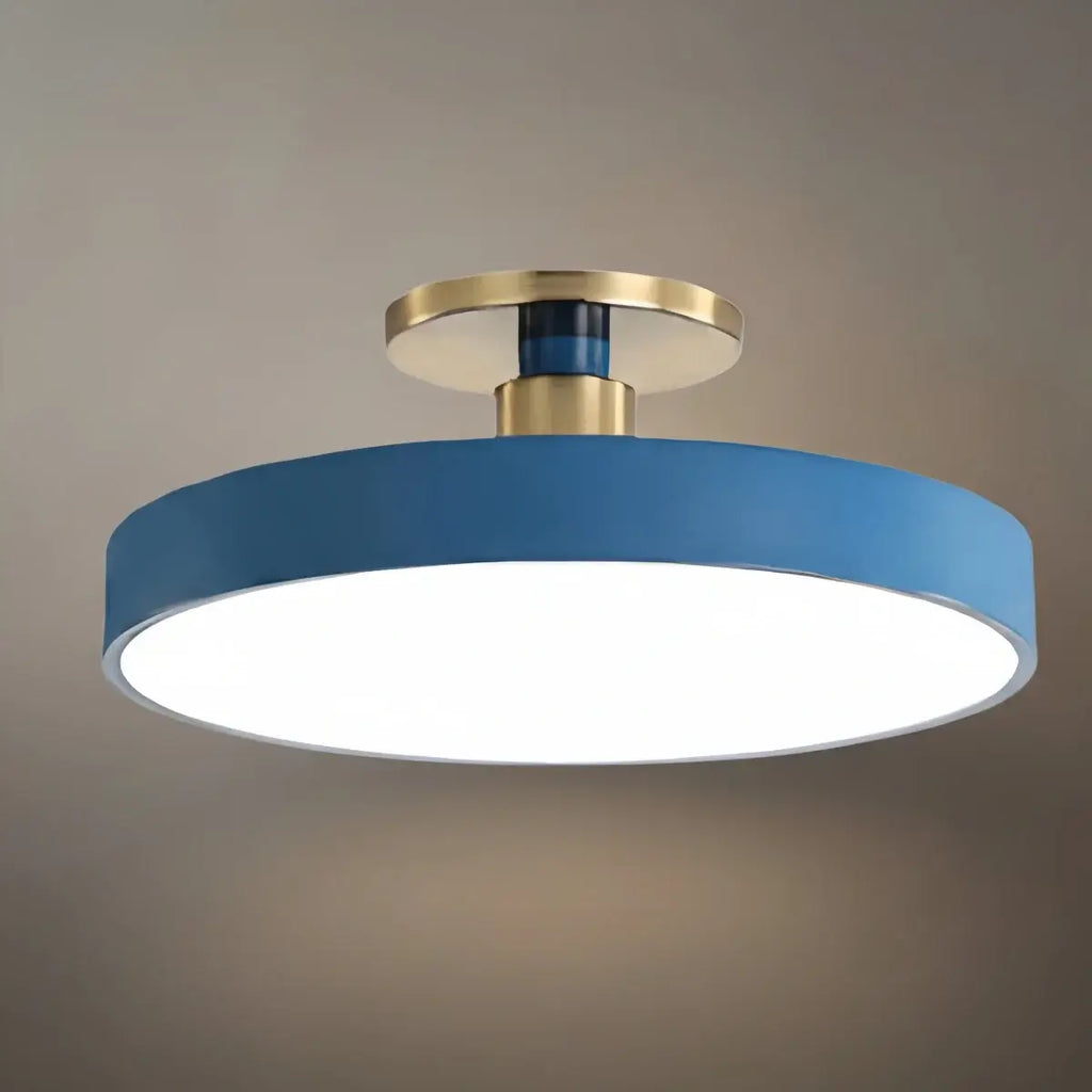 Modern Flush Mount Ceiling Light – Black and Gold LED Lamp for Living Room - Flindria