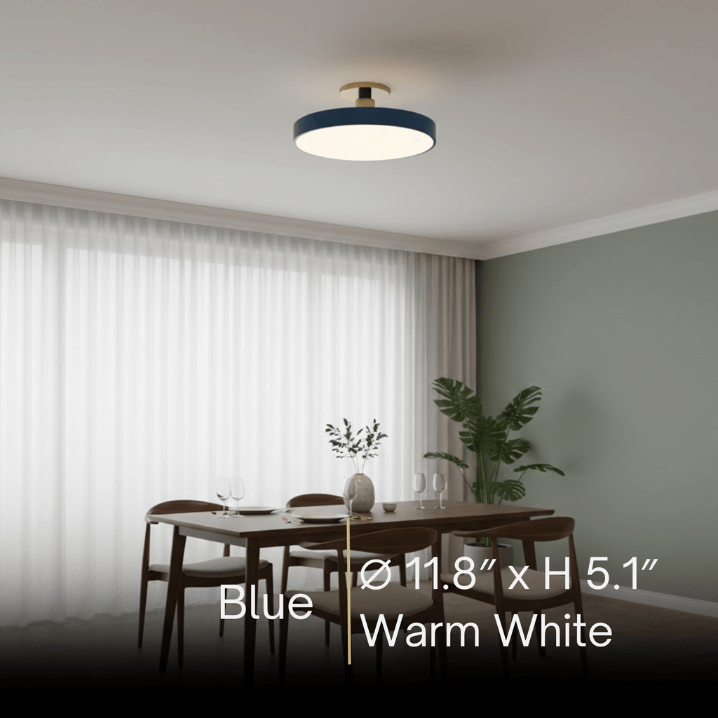 Modern Flush Mount Ceiling Light – Black and Gold LED Lamp for Living Room - Flindria