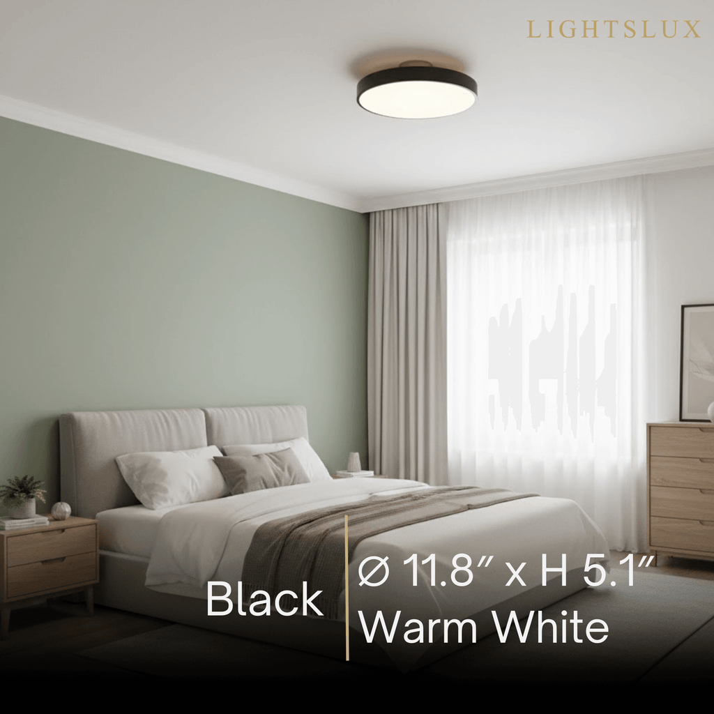 Modern Flush Mount Ceiling Light – Black and Gold LED Lamp for Living Room - Flindria