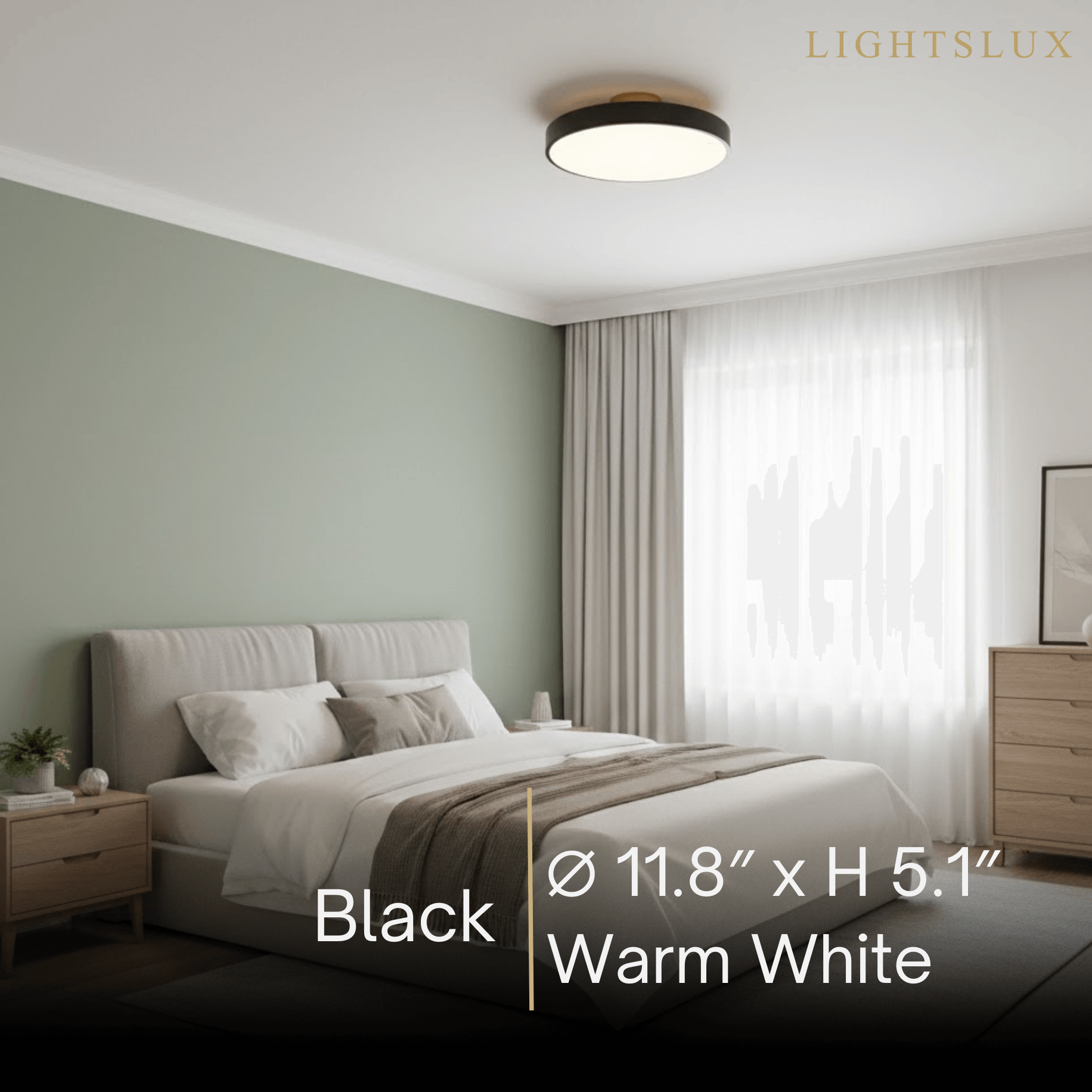 Modern Flush Mount Ceiling Light – Black and Gold LED Lamp for Living Room - Flindria