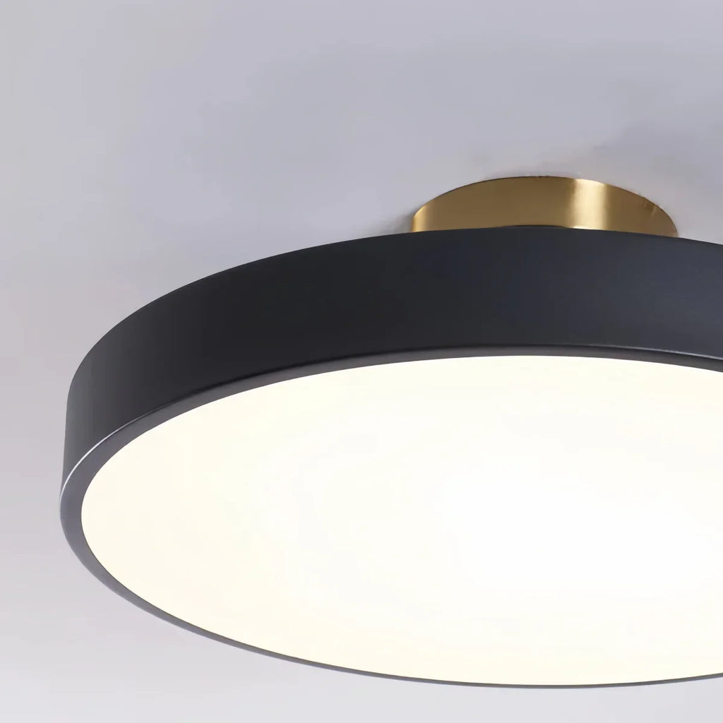 Modern Flush Mount Ceiling Light – Black and Gold LED Lamp for Living Room - Flindria