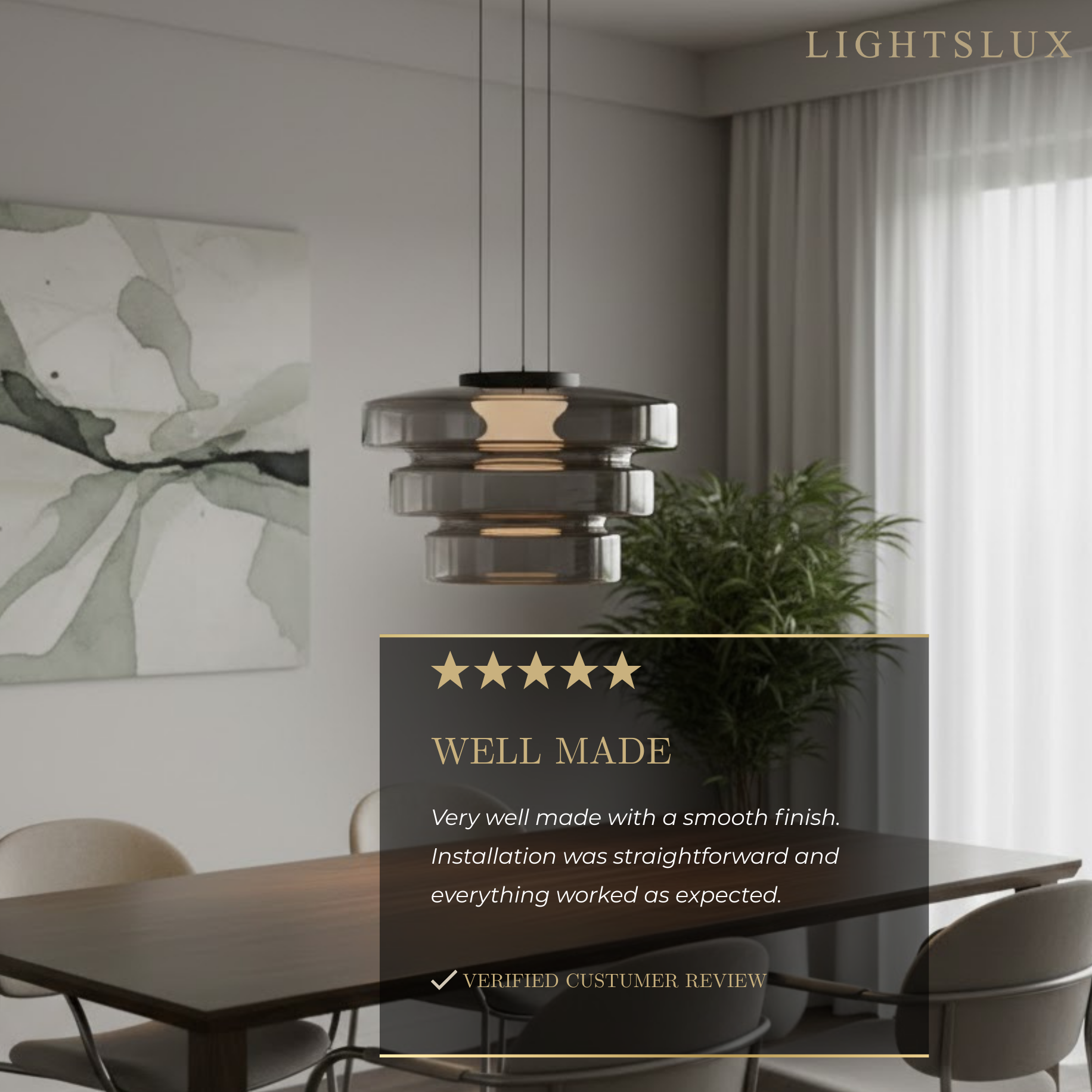 モダングラスペンダントライト – スモークグレー、グリーン、アンバーのブラックLED天井ランプ ダイニングルーム用 - Flindria