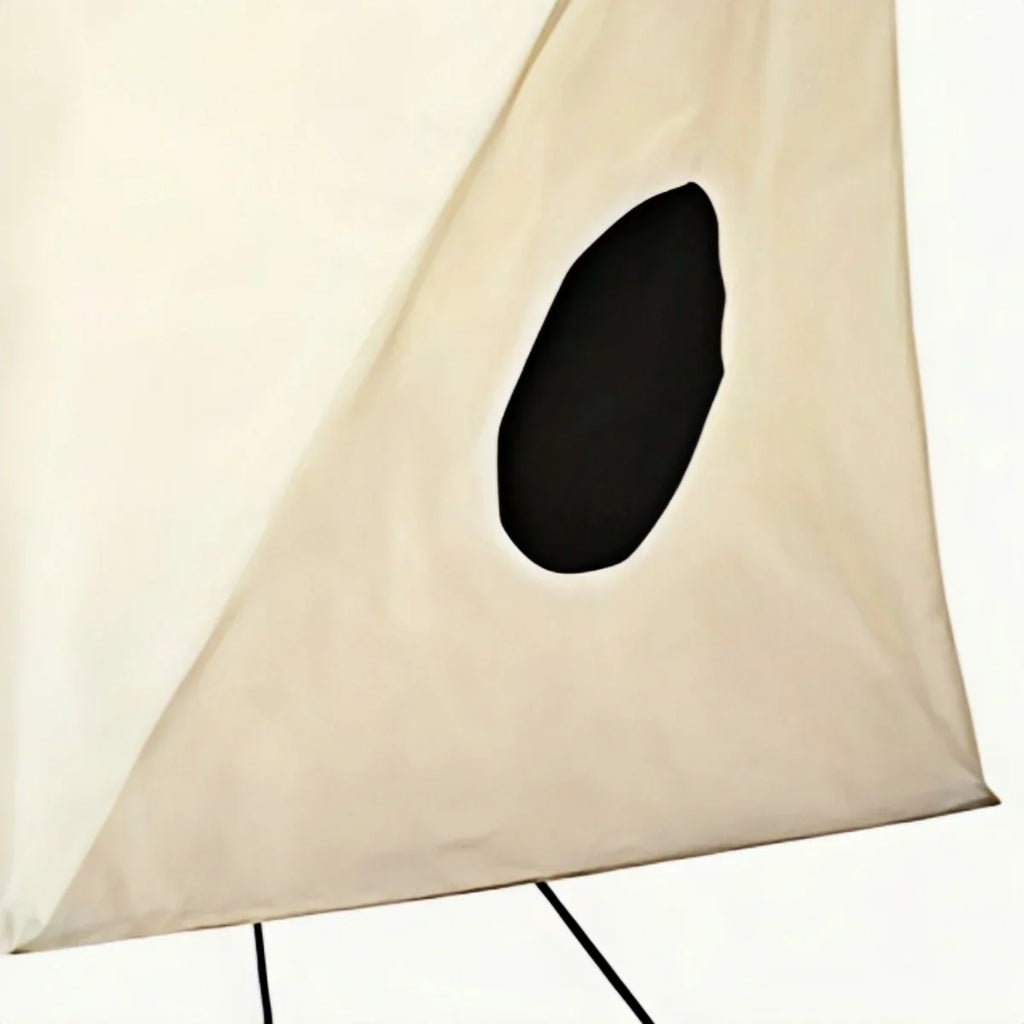 Japanese Rice Paper Floor Lamp — Translucent Angled Shade & Black Metal Frame - Flindria