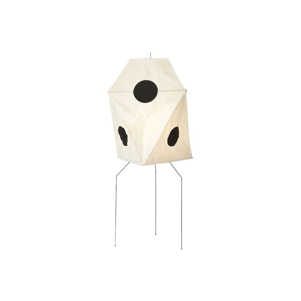 Japanese Rice Paper Floor Lamp — Translucent Angled Shade & Black Metal Frame - Flindria