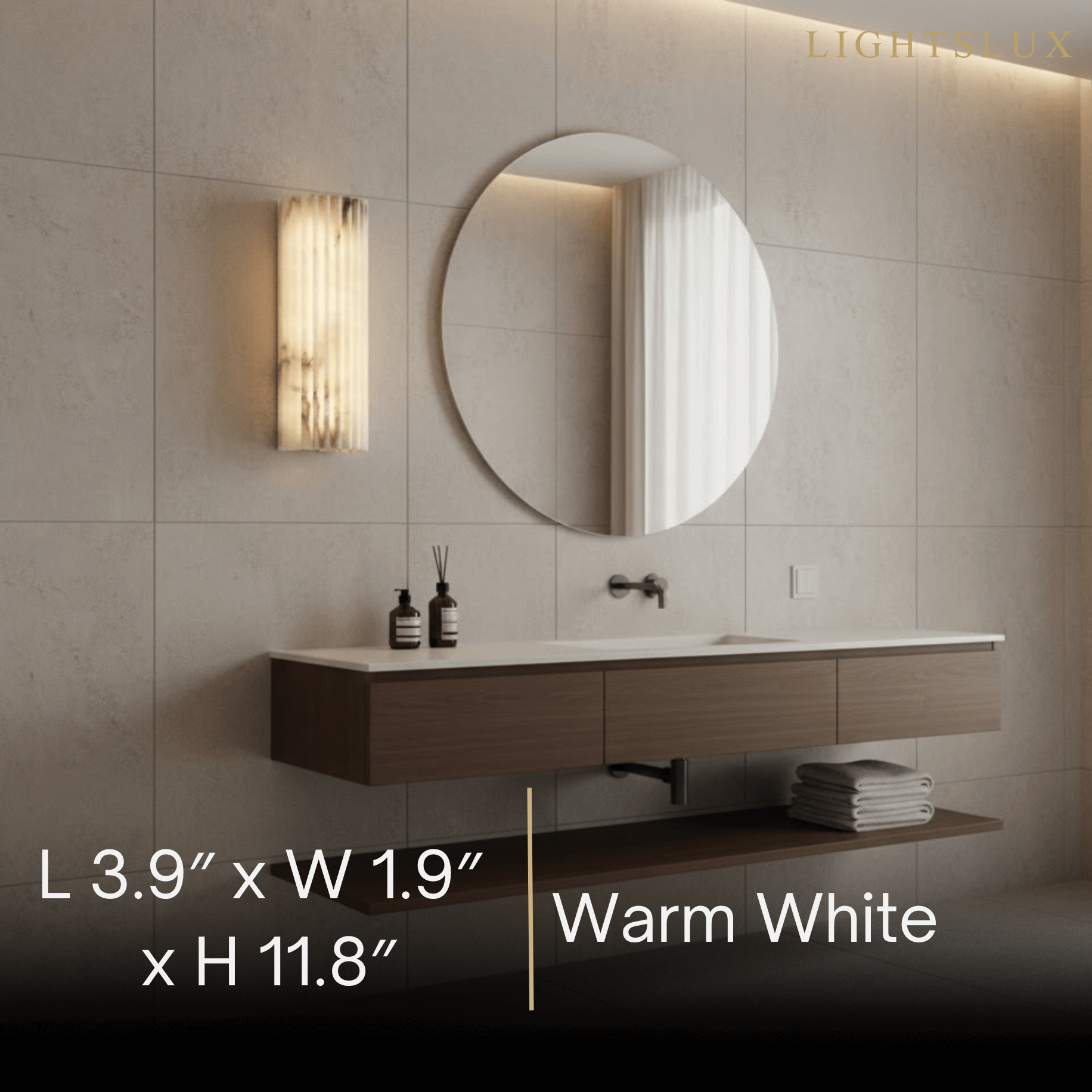 Modern Alabaster Wall Light – White Natural Stone LED Wall Lamp for Living Room - Flindria