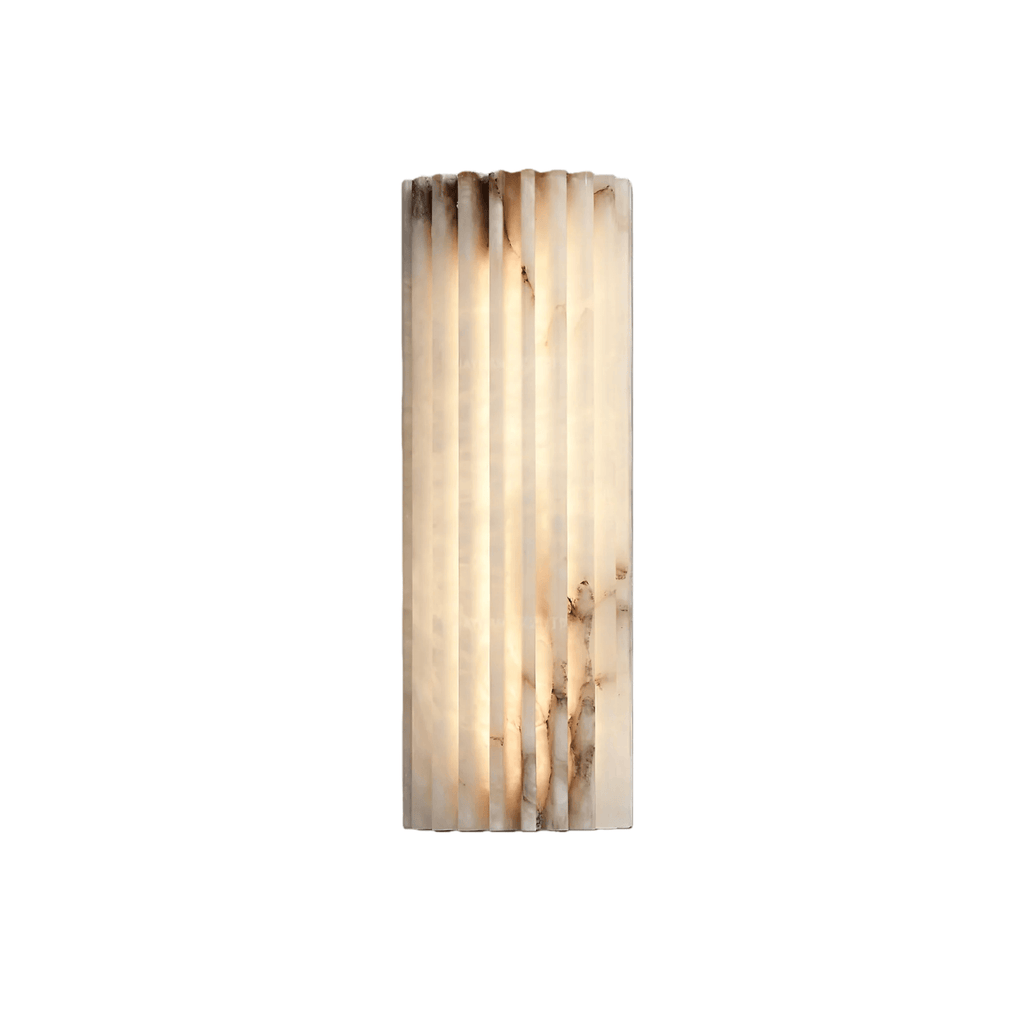 Modern Alabaster Wall Light – White Natural Stone LED Wall Lamp for Living Room - Flindria