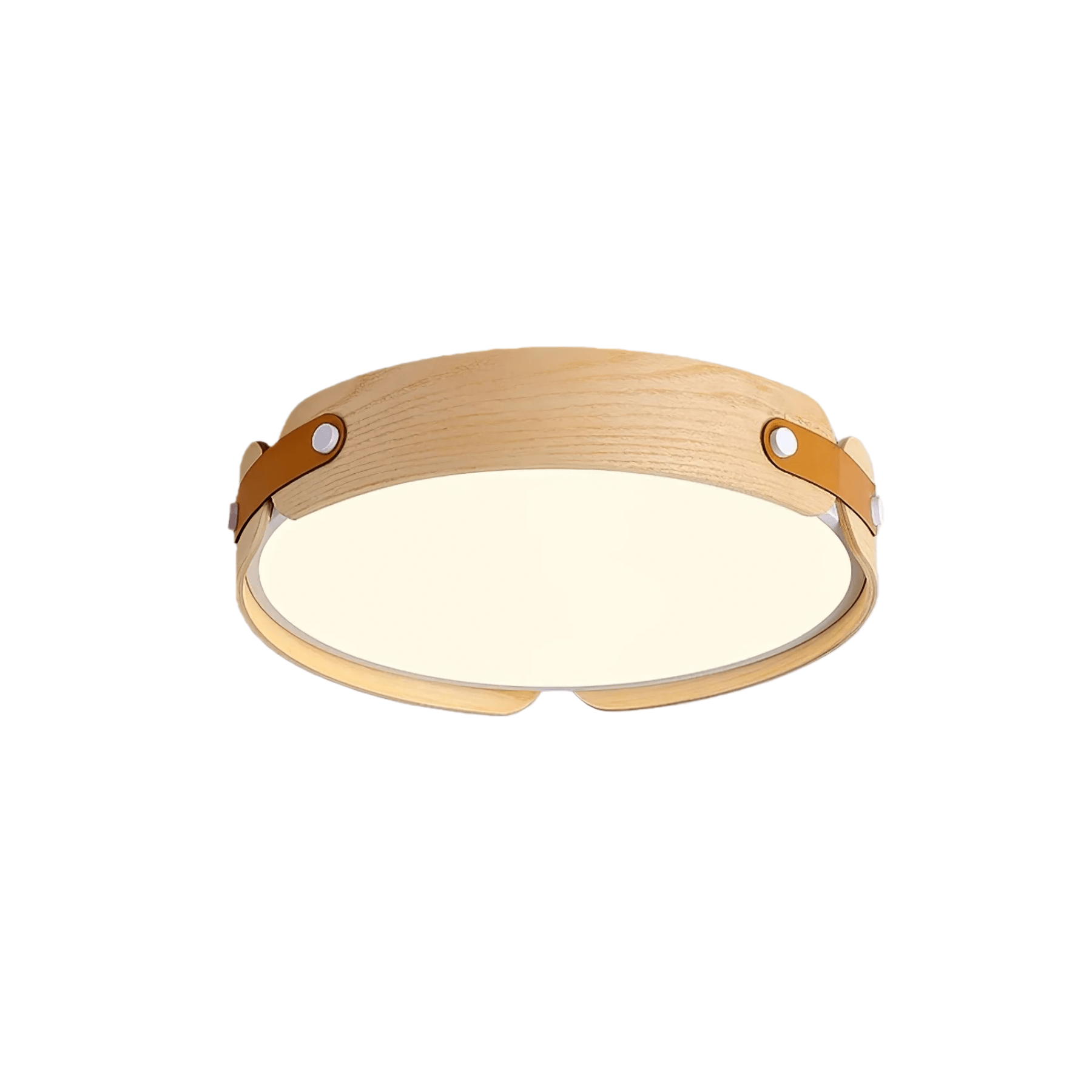 Wabi-Sabi Wood Ceiling Light – Modern LED Flush Mount Lamp in Walnut for Bedroom - Flindria