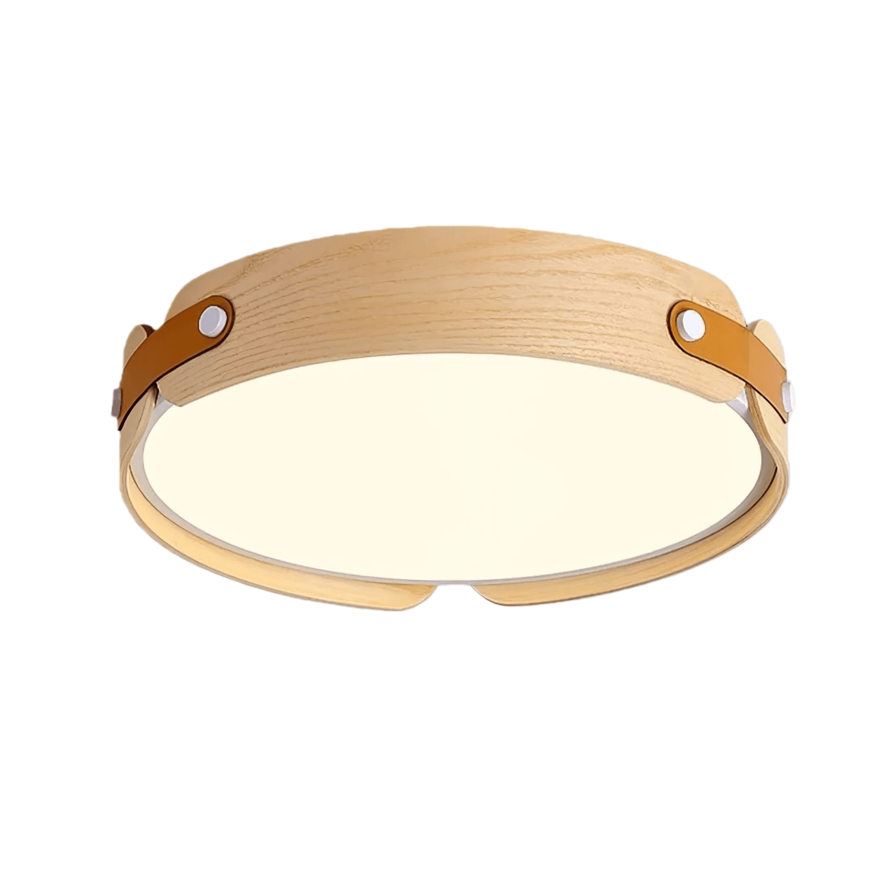 Wabi-Sabi Wood Ceiling Light – Modern LED Flush Mount Lamp in Walnut for Bedroom - Flindria