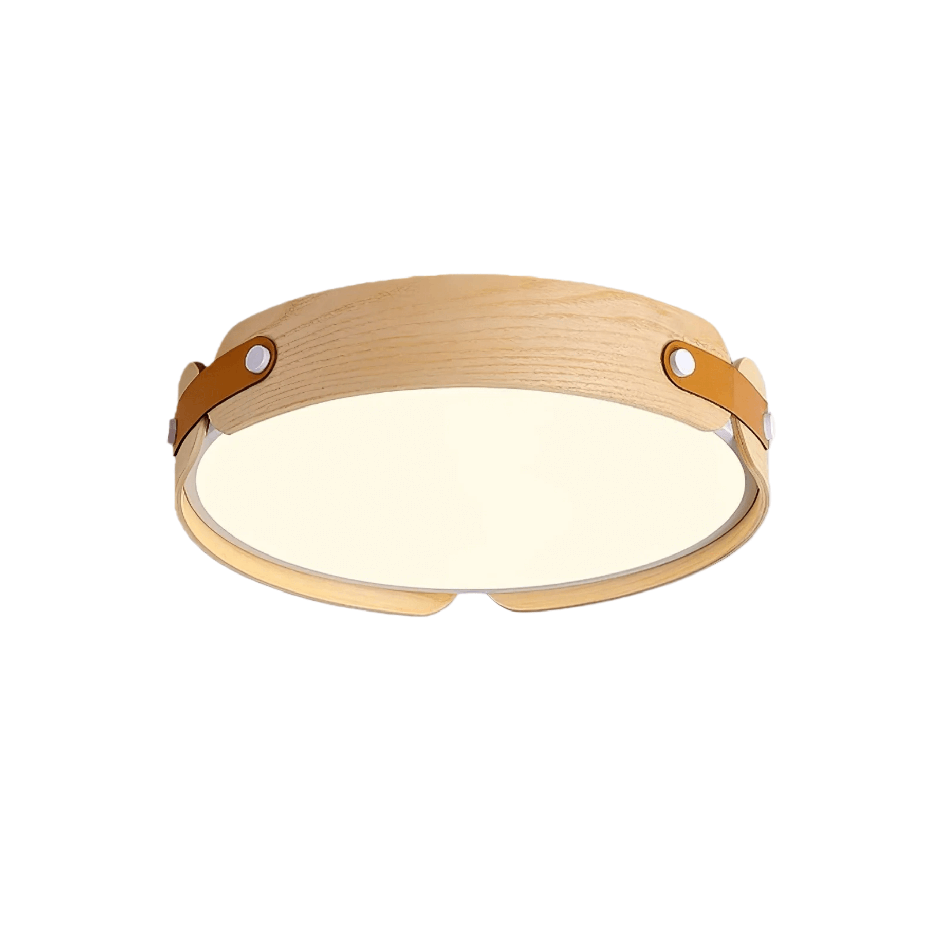 Wabi-Sabi Wood Ceiling Light – Modern LED Flush Mount Lamp in Walnut for Bedroom - Flindria
