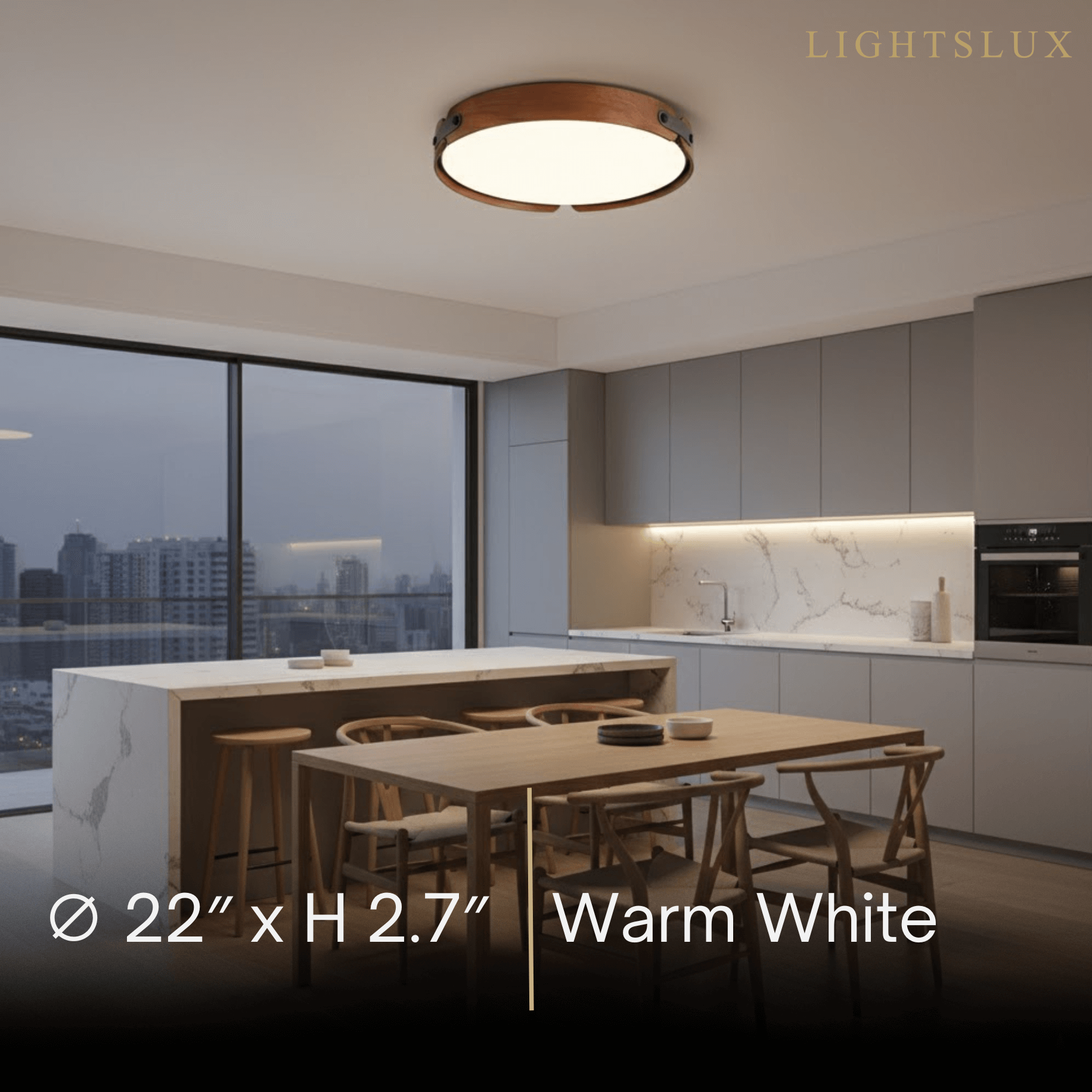 Wabi-Sabi Wood Ceiling Light – Modern LED Flush Mount Lamp in Walnut for Bedroom - Flindria