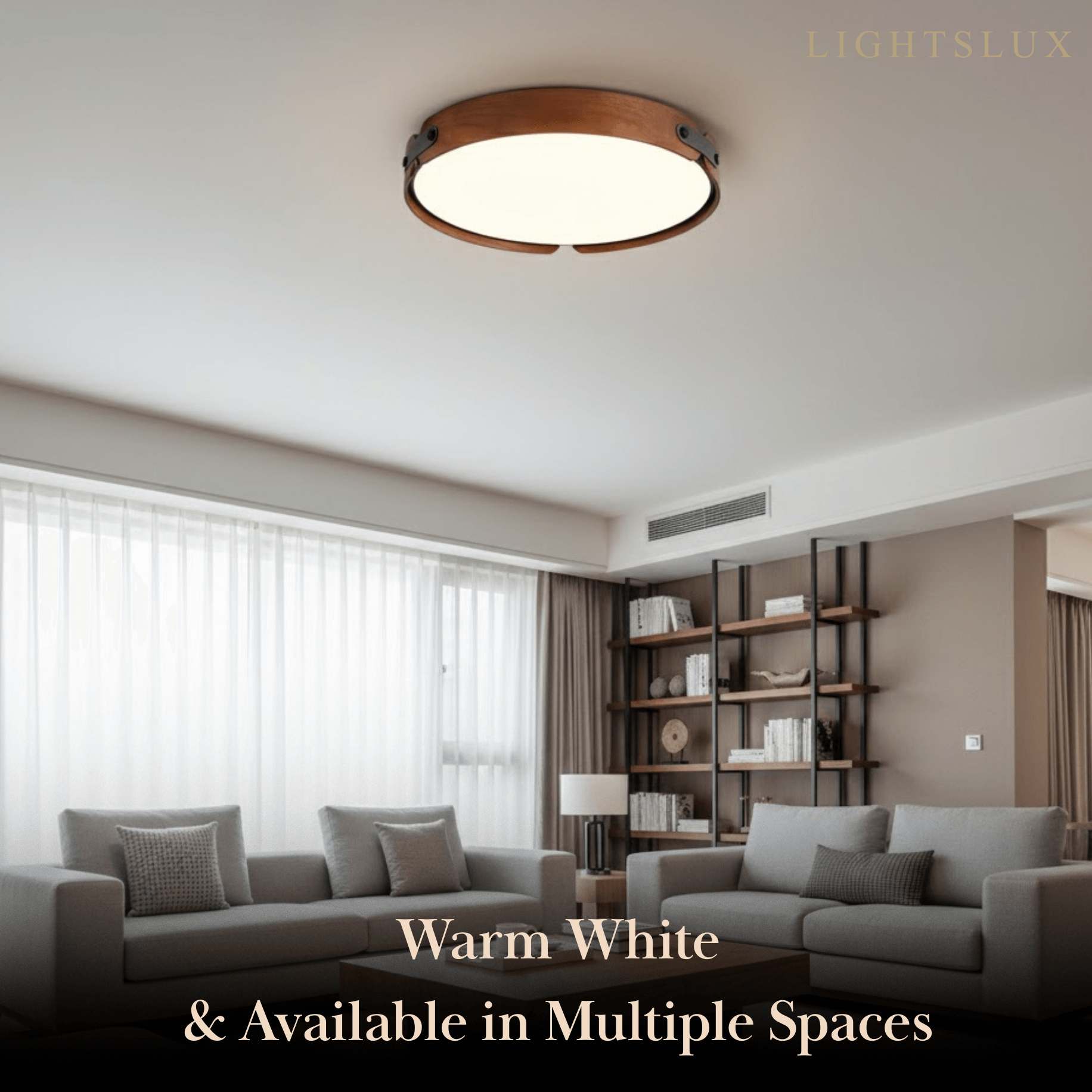 Wabi-Sabi Wood Ceiling Light – Modern LED Flush Mount Lamp in Walnut for Bedroom - Flindria