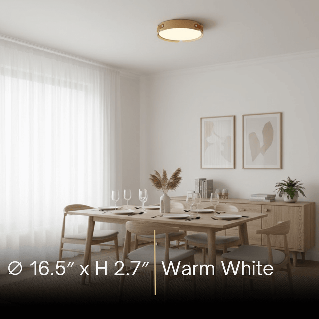 Wabi-Sabi Wood Ceiling Light – Modern LED Flush Mount Lamp in Walnut for Bedroom - Flindria