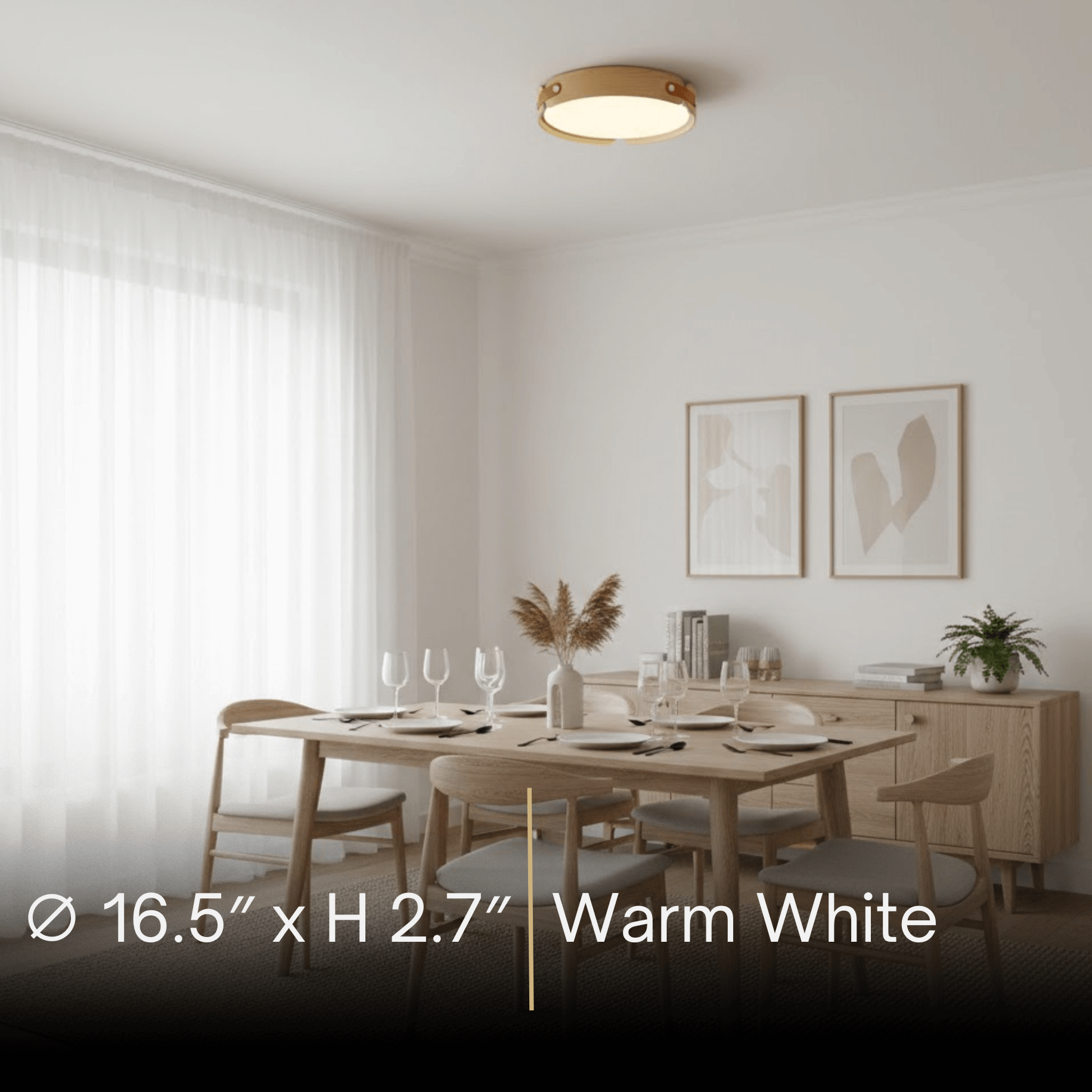 Wabi-Sabi Wood Ceiling Light – Modern LED Flush Mount Lamp in Walnut for Bedroom - Flindria