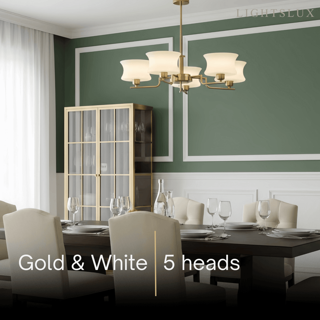 Vintage Chandelier – Gold or Chrome Glass Ceiling Light for Dining Room - Flindria