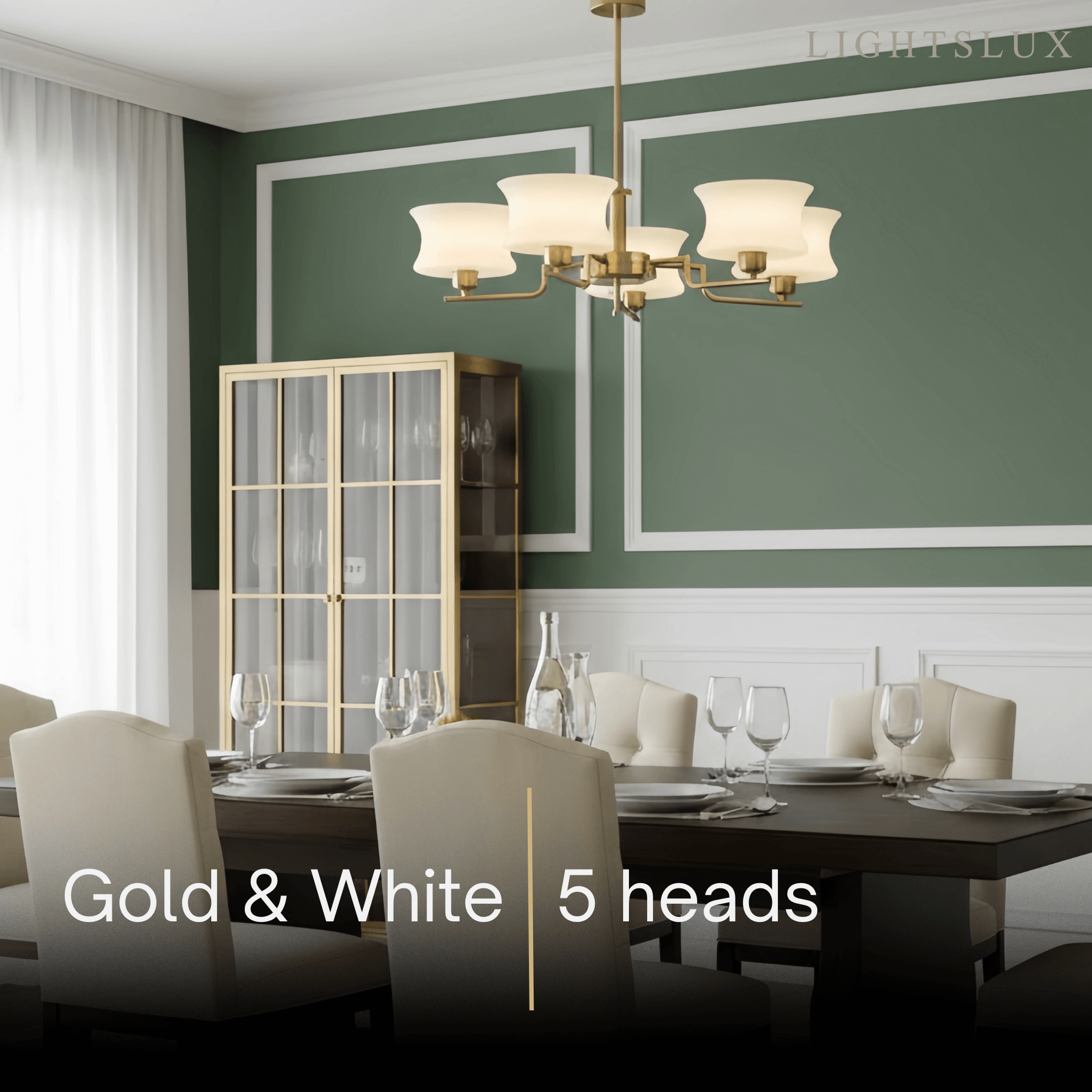 Vintage Chandelier – Gold or Chrome Glass Ceiling Light for Dining Room - Flindria
