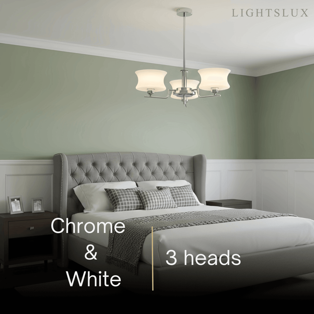 Vintage Chandelier – Gold or Chrome Glass Ceiling Light for Dining Room - Flindria