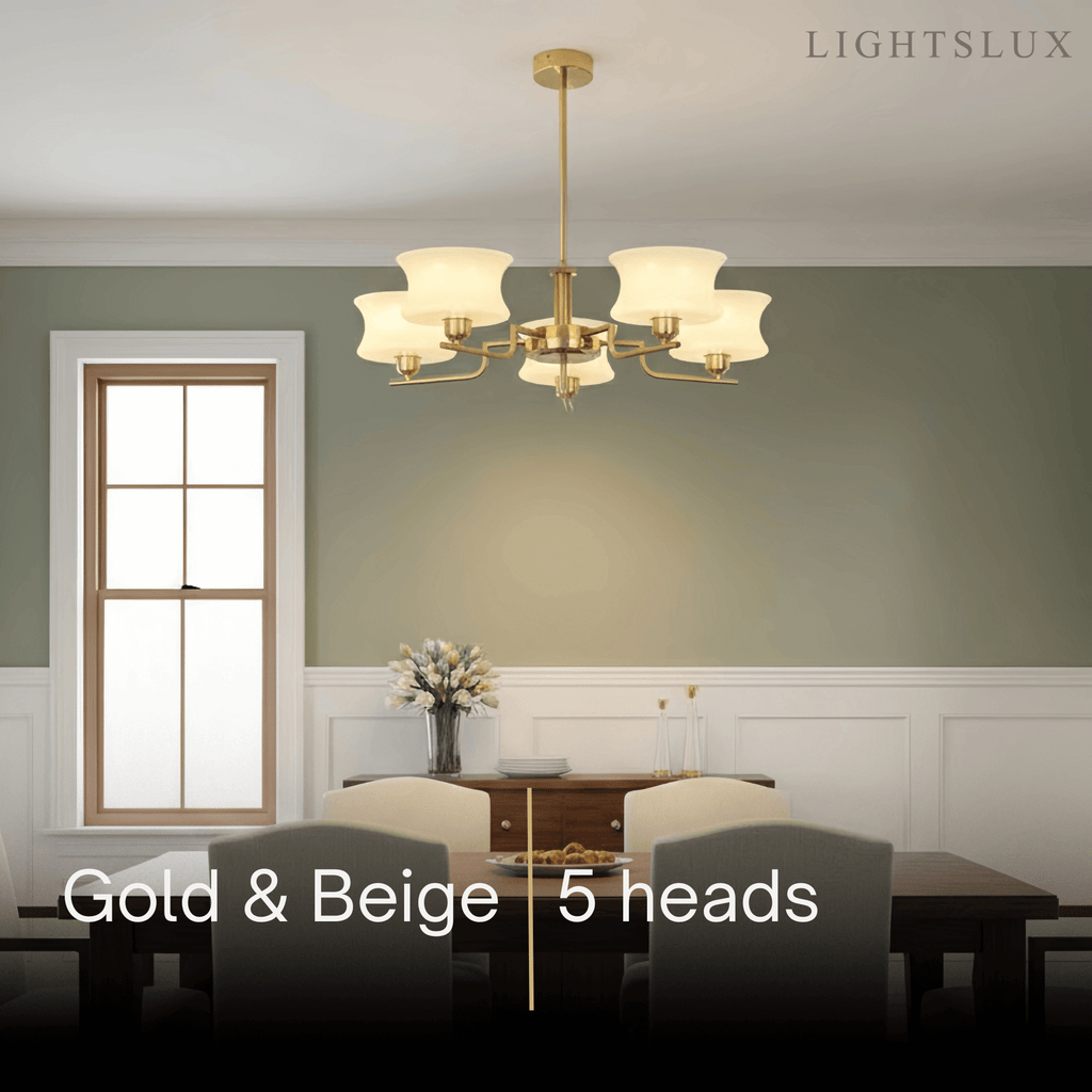 Vintage Chandelier – Gold or Chrome Glass Ceiling Light for Dining Room - Flindria