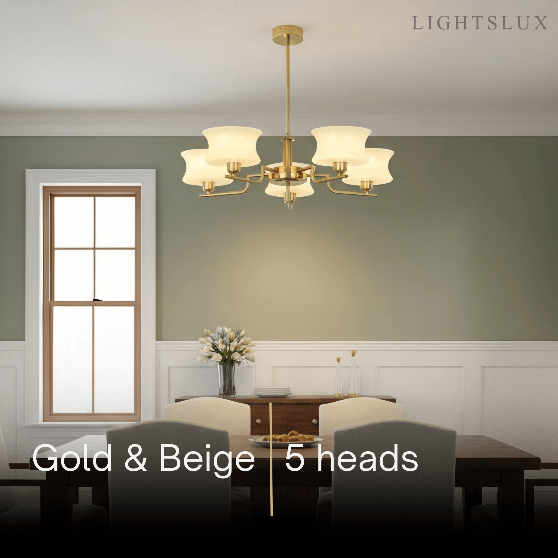 Vintage Chandelier – Gold or Chrome Glass Ceiling Light for Dining Room - Flindria