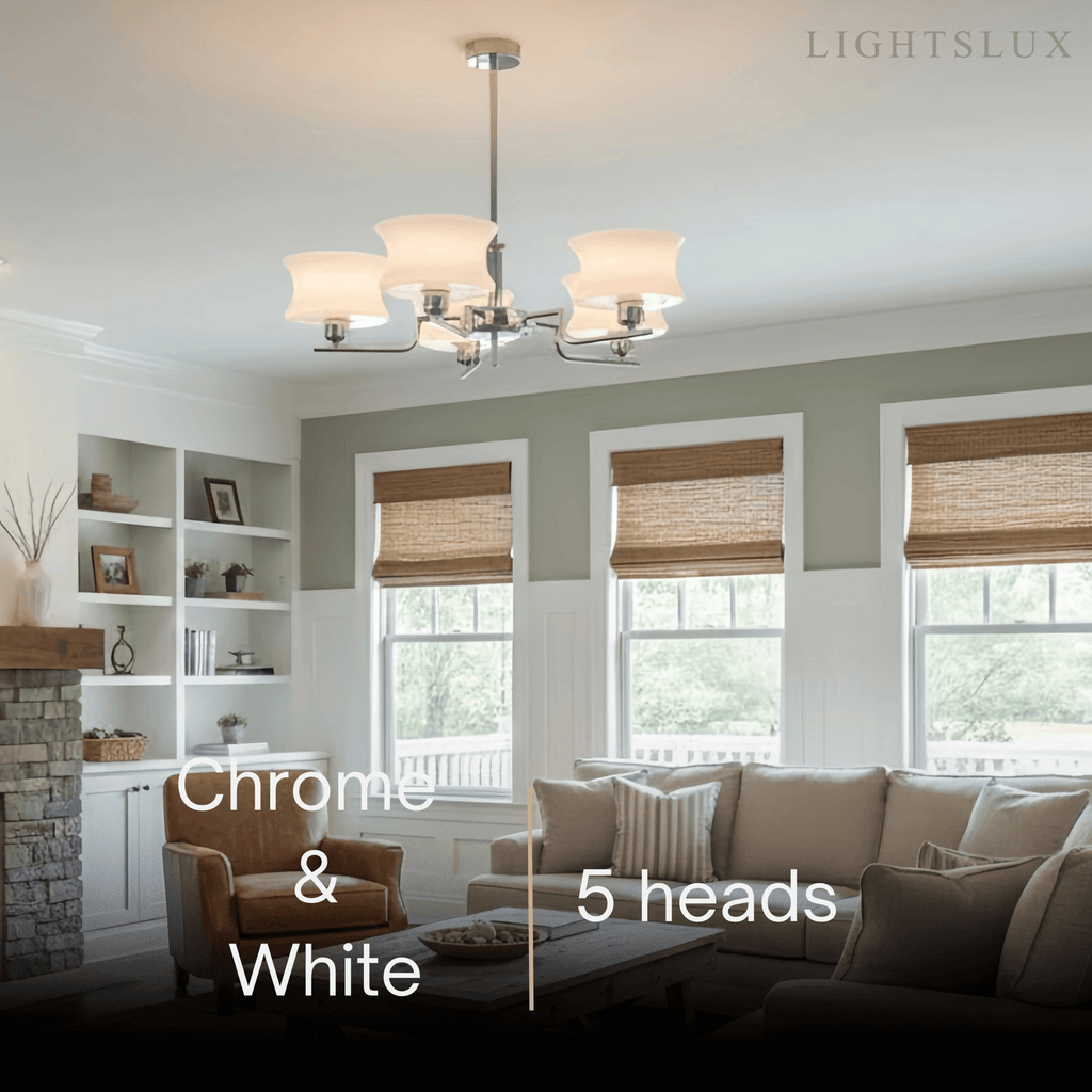 Vintage Chandelier – Gold or Chrome Glass Ceiling Light for Dining Room - Flindria