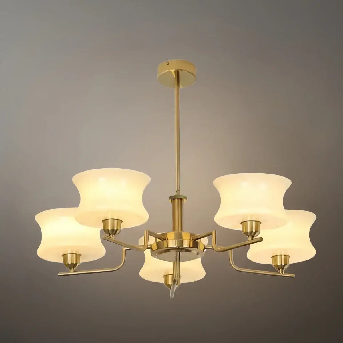 Vintage Chandelier – Gold or Chrome Glass Ceiling Light for Dining Room - Flindria
