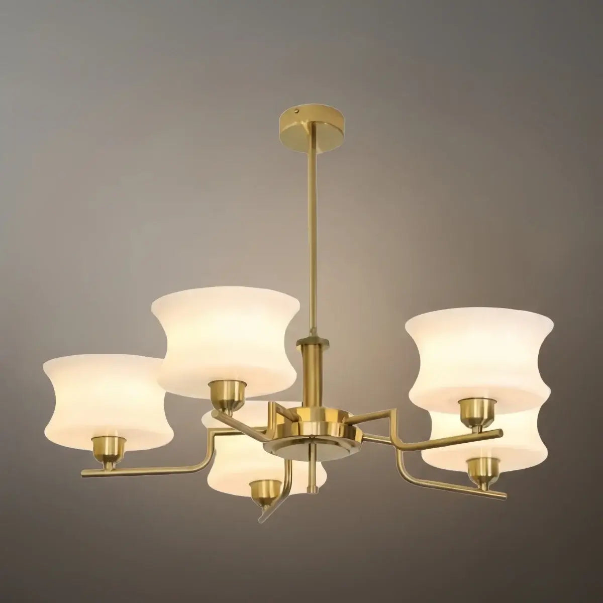 Vintage Chandelier – Gold or Chrome Glass Ceiling Light for Dining Room - Flindria