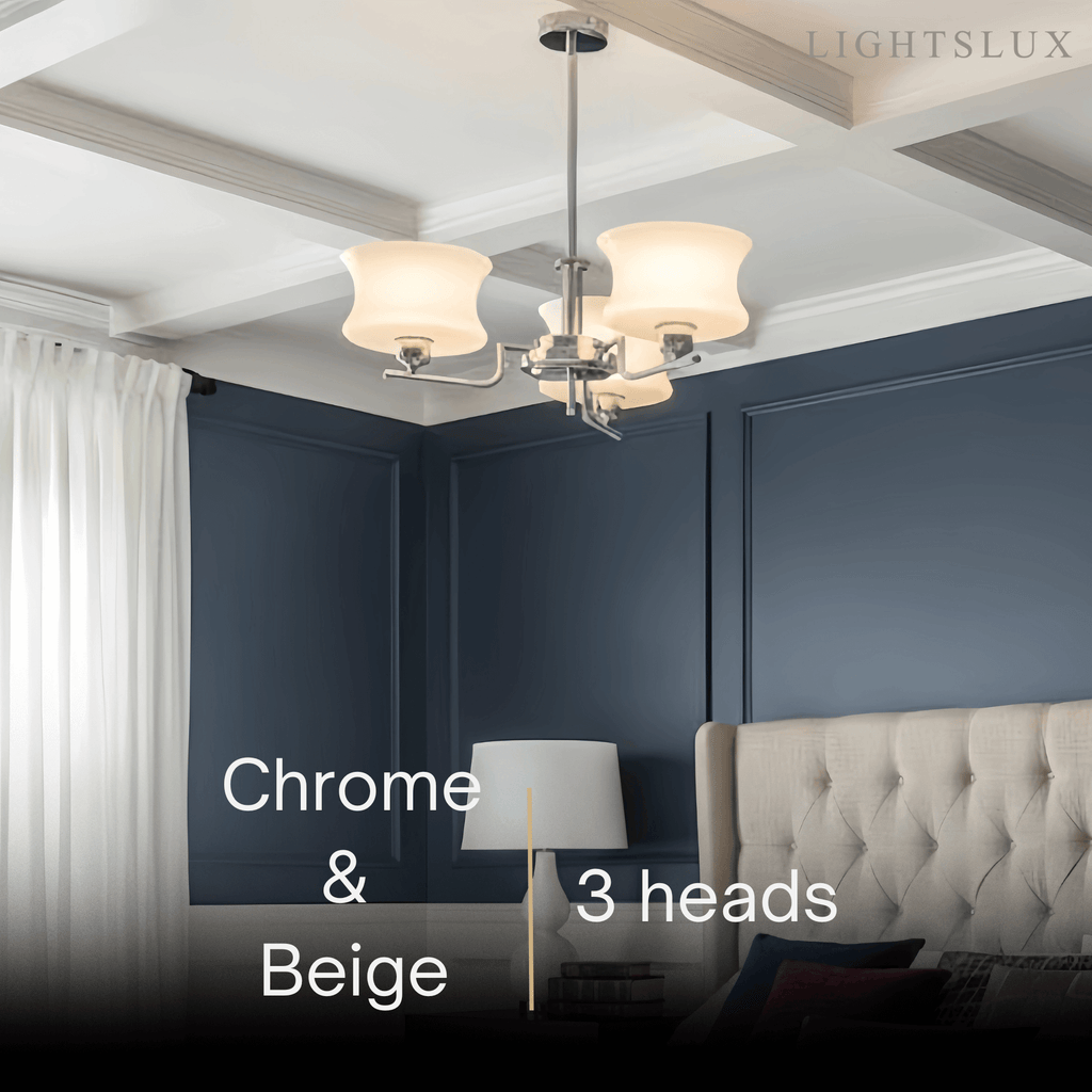 Vintage Chandelier – Gold or Chrome Glass Ceiling Light for Dining Room - Flindria