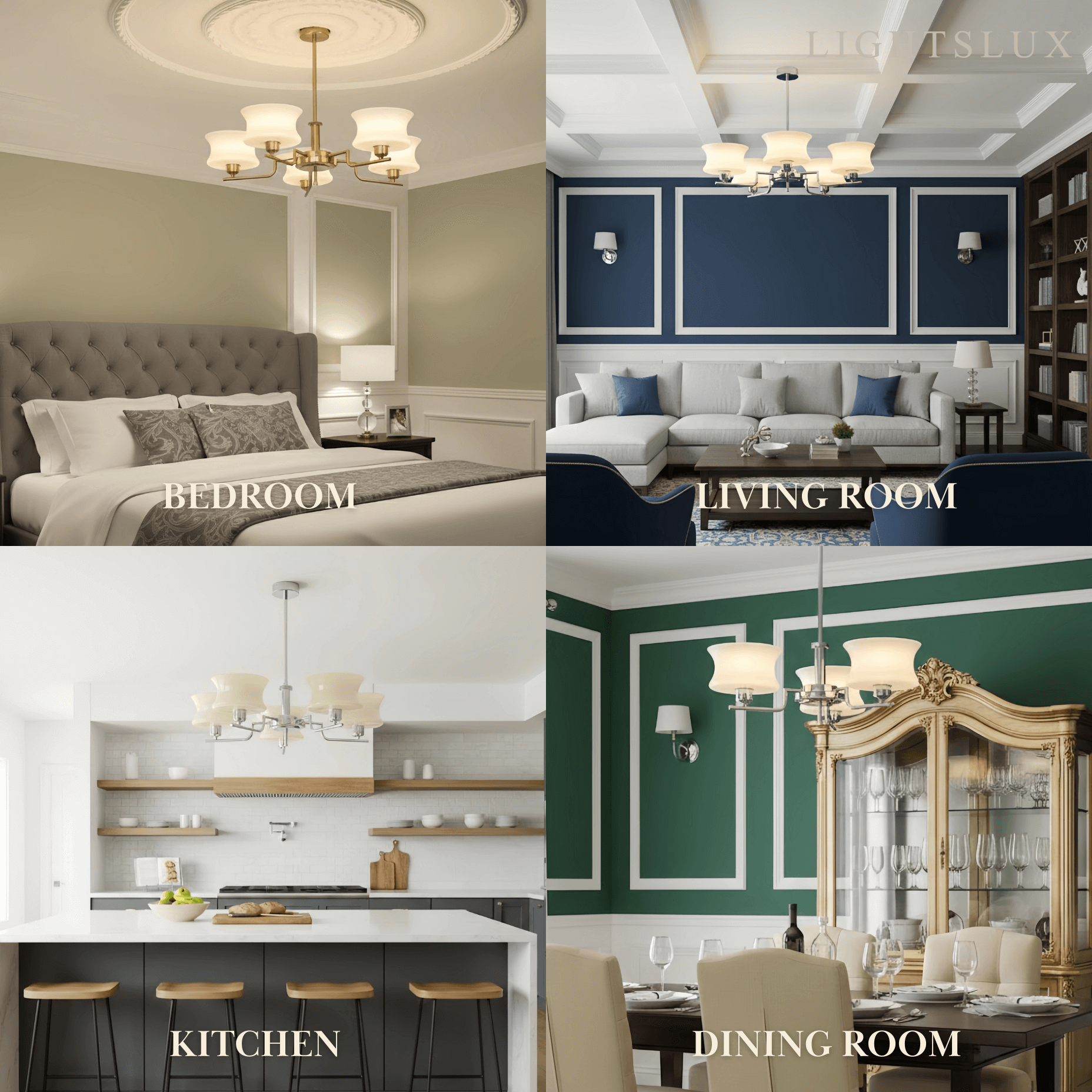 Vintage Chandelier – Gold or Chrome Glass Ceiling Light for Dining Room - Flindria