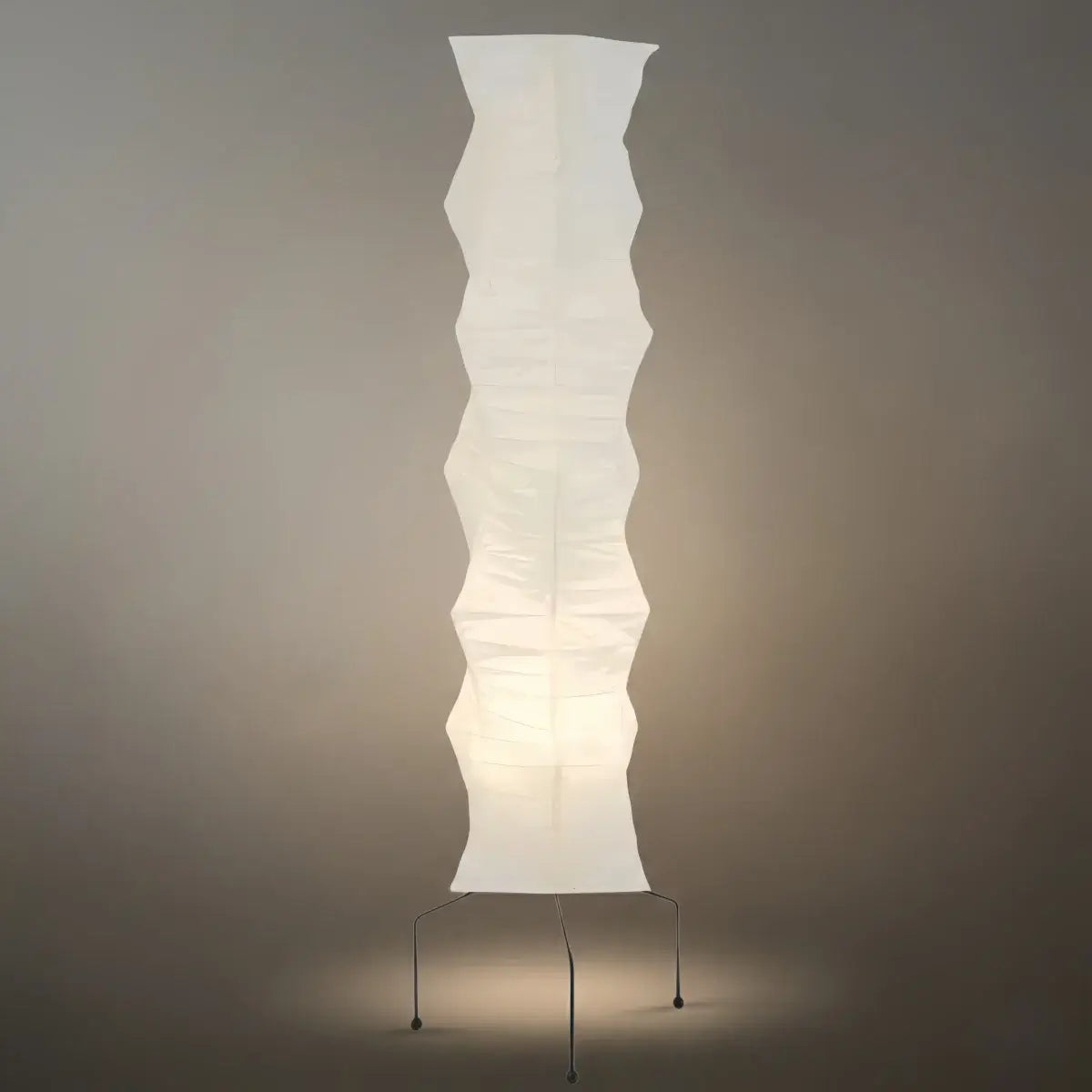 Lampadaire japonais -- Papier mûrier & métal noir pour salon/chambre - Flindria