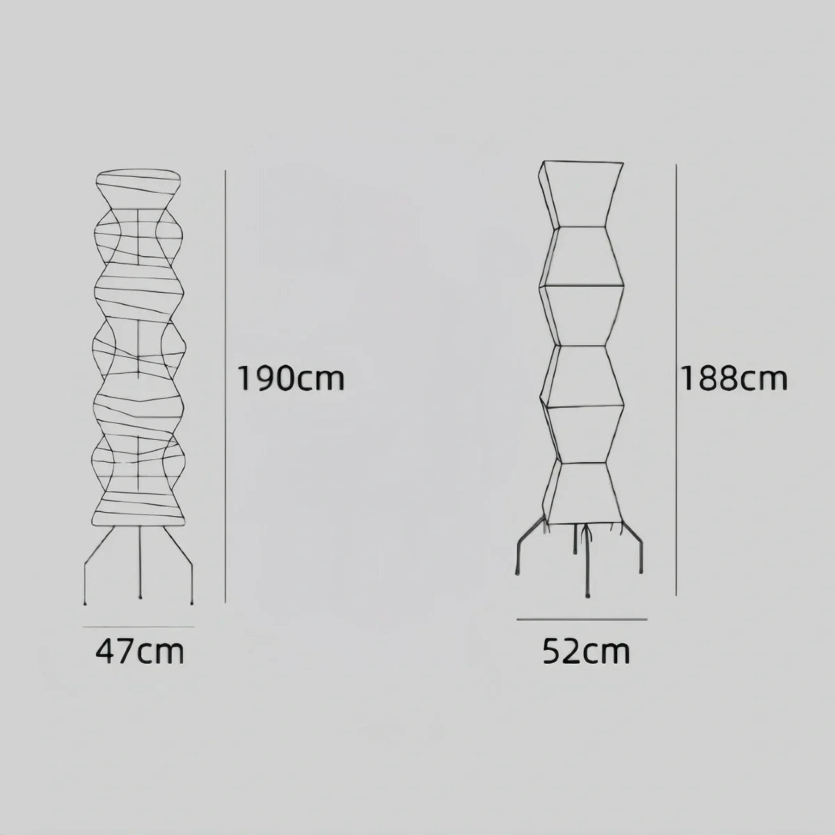 Lámpara de pie japonesa -- Papel de morera y metal negro para sala de estar/dormitorio - Flindria