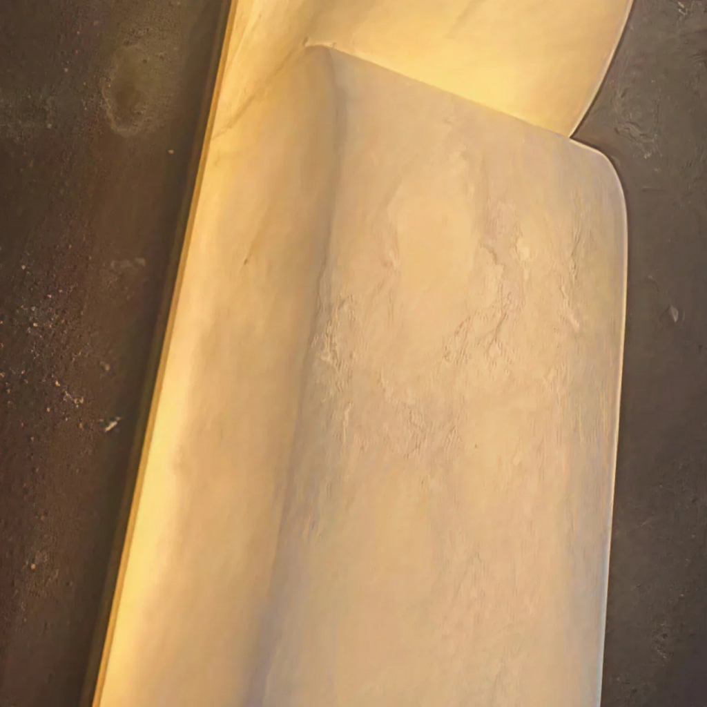Modern Alabaster Wall Sconce – LED Stone Wall Light in Gold or Black for Living Room - Flindria