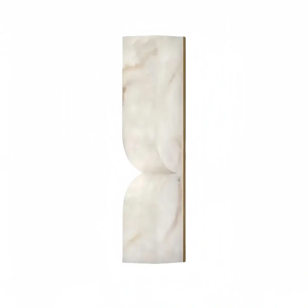 Modern Alabaster Wall Sconce – LED Stone Wall Light in Gold or Black for Living Room - Flindria
