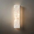 Modern Alabaster Wall Sconce – LED Stone Wall Light in Gold or Black for Living Room - Flindria