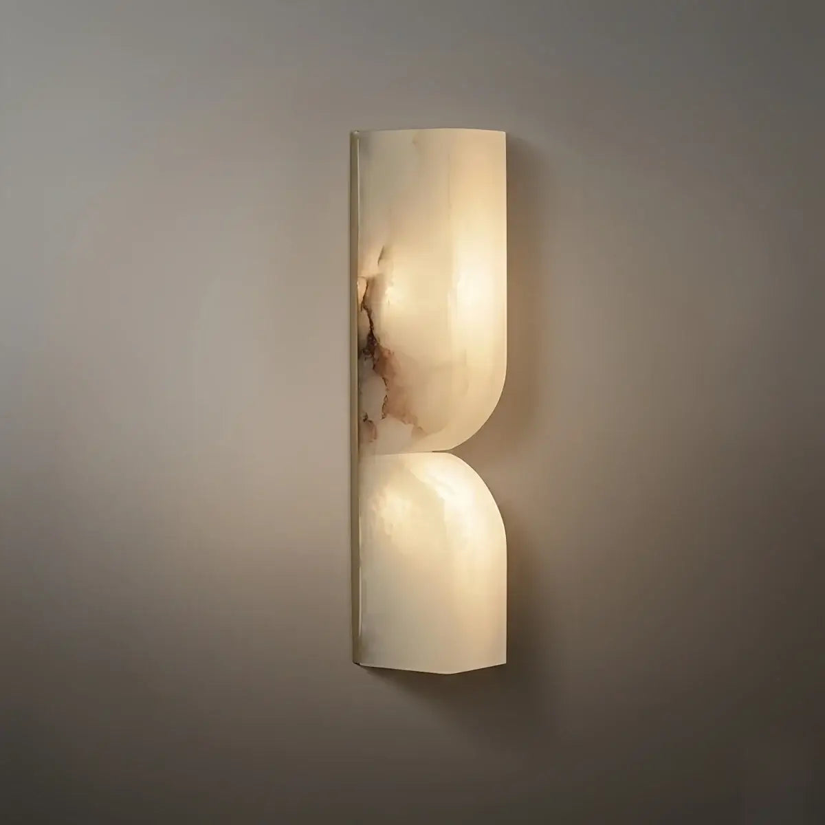 Modern Alabaster Wall Sconce – LED Stone Wall Light in Gold or Black for Living Room - Flindria