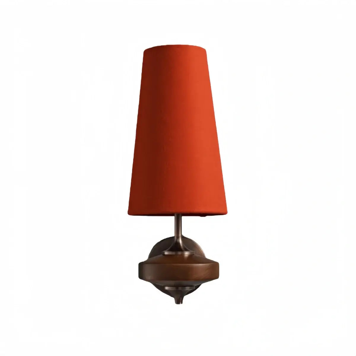 Mid-Century Wall Sconce – Fabric Shade and Wood Wall Light in Bronze for Bedroom - Flindria