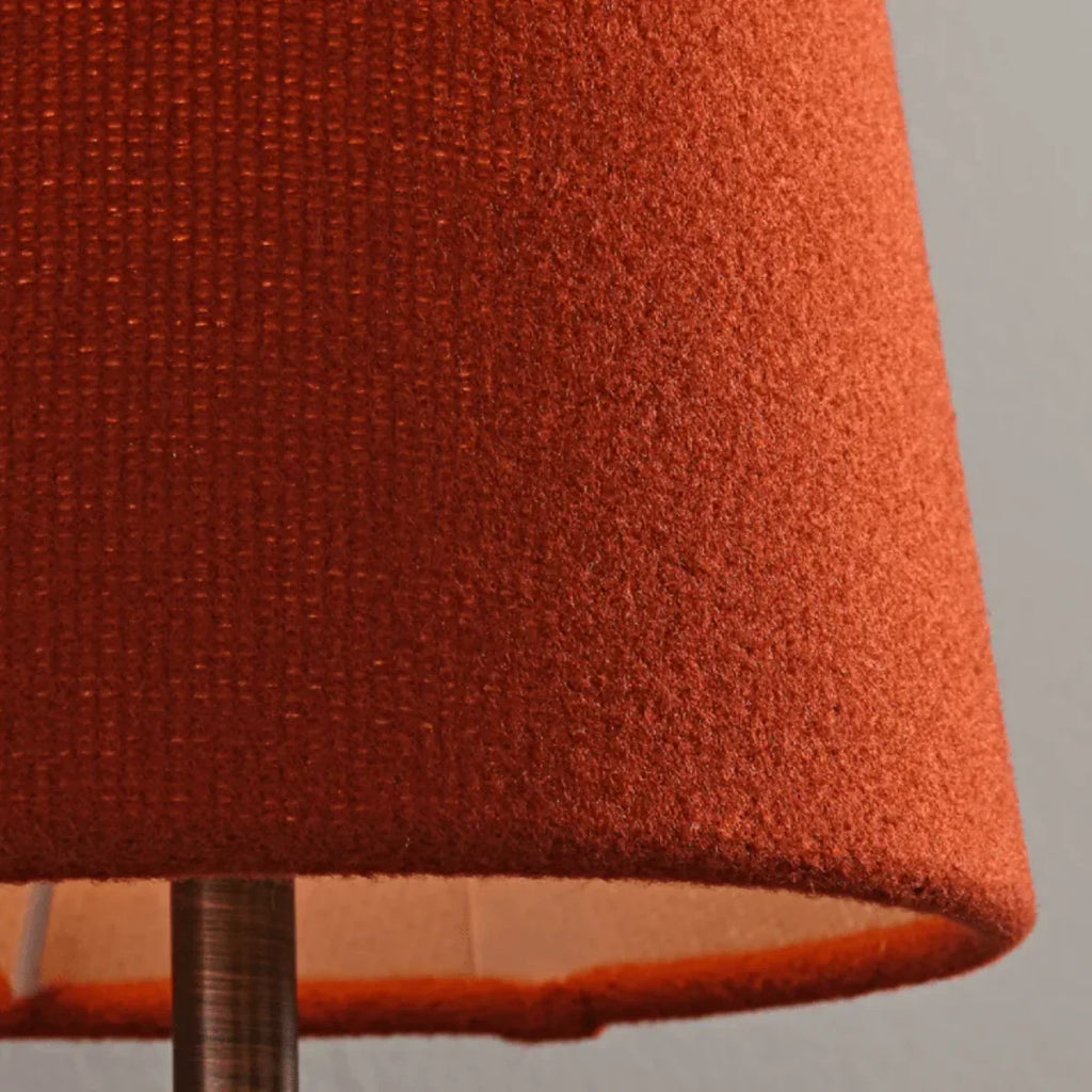 Mid-Century Wall Sconce – Fabric Shade and Wood Wall Light in Bronze for Bedroom - Flindria