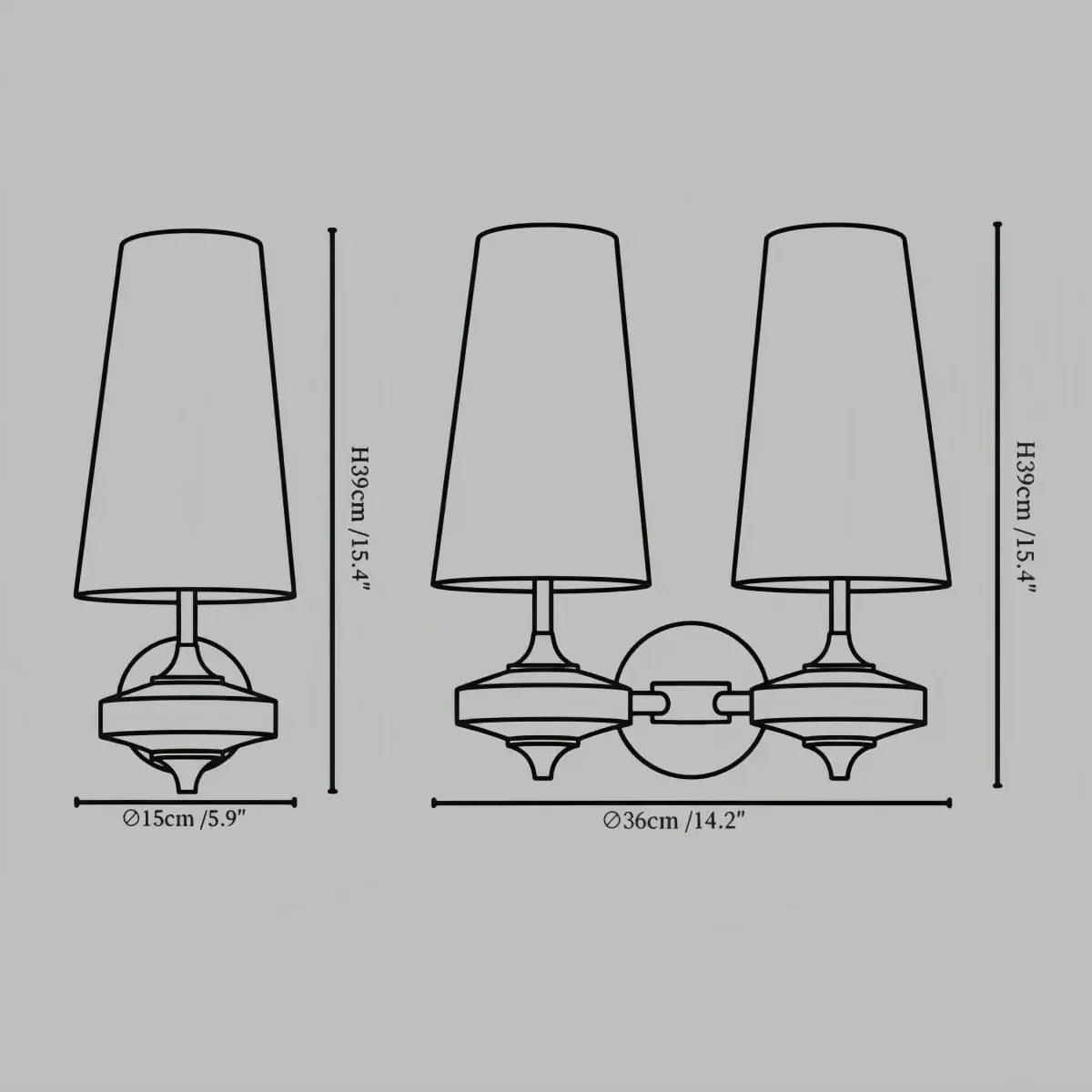 Mid-Century Wall Sconce – Fabric Shade and Wood Wall Light in Bronze for Bedroom - Flindria