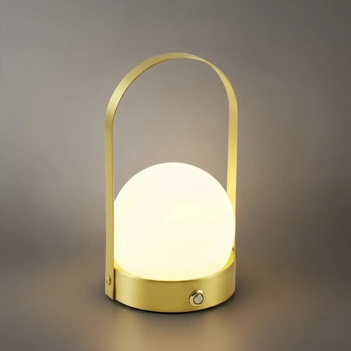 Moderne Bærbar Bordlampe – LED Glaslanterne med Håndtag i Guld, Sort eller Hvid - Flindria