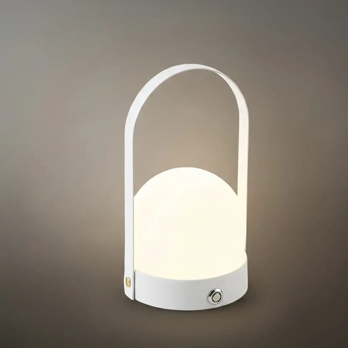 Moderne Bærbar Bordlampe – LED Glaslanterne med Håndtag i Guld, Sort eller Hvid - Flindria
