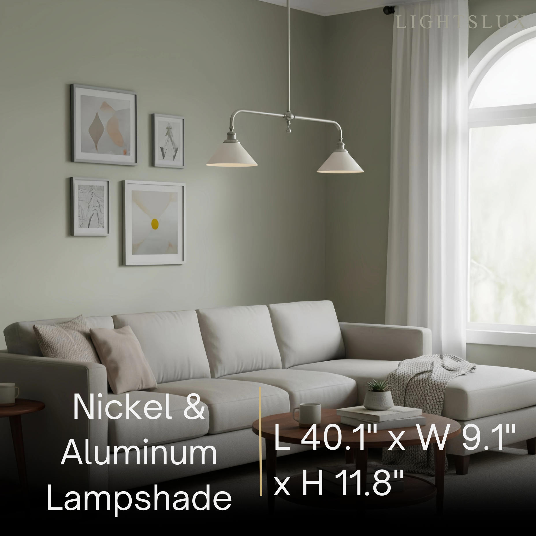Moderne messing hanglamp – witte keramische eilandkroonluchter voor keuken - Flindria
