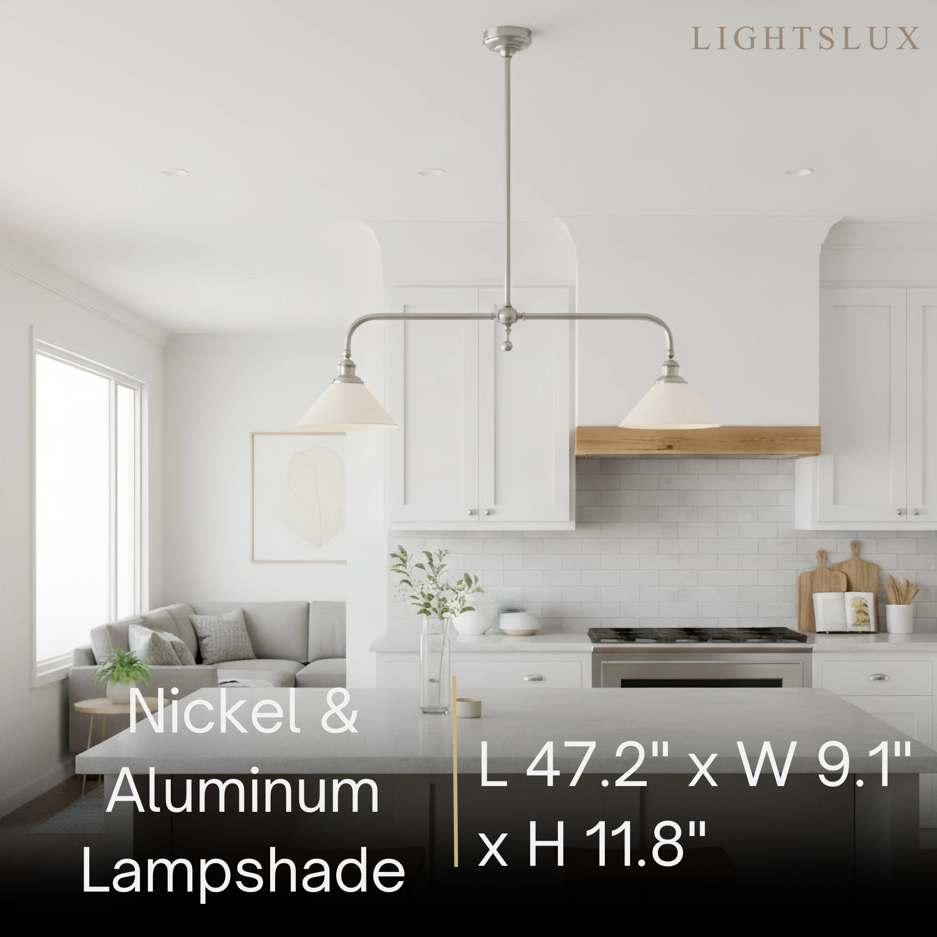 Moderne messing hanglamp – witte keramische eilandkroonluchter voor keuken - Flindria