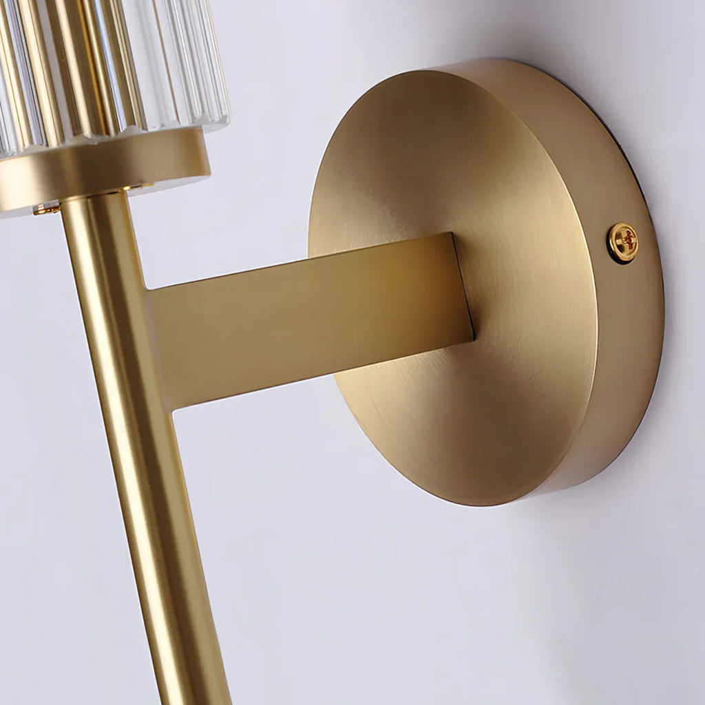 Modern Linear Wall Light – Brass and Glass LED Sconce for Bathroom or Bedroom - Flindria