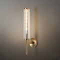 Modern Linear Wall Light – Brass and Glass LED Sconce for Bathroom or Bedroom - Flindria