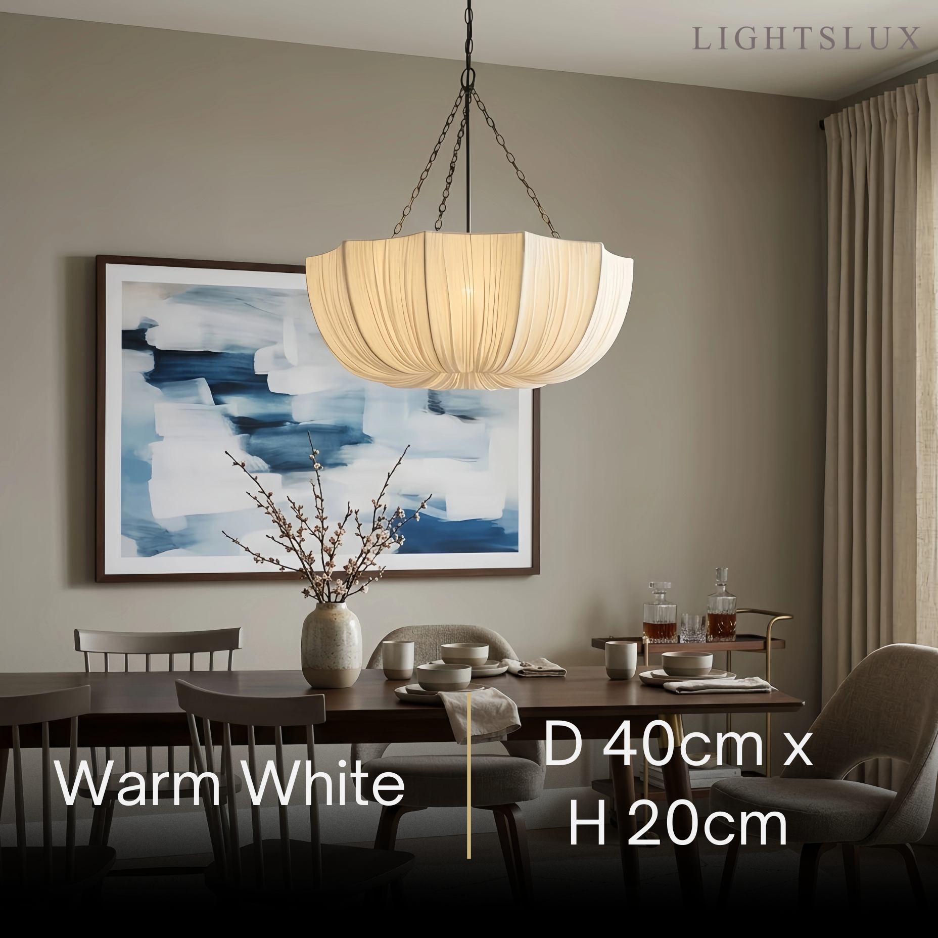 Modern Fabric Pendant Light – Black Brass Ceiling Lamp with Cotton Shade for Dining Room - Flindria