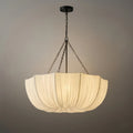 Modern Fabric Pendant Light – Black Brass Ceiling Lamp with Cotton Shade for Dining Room - Flindria